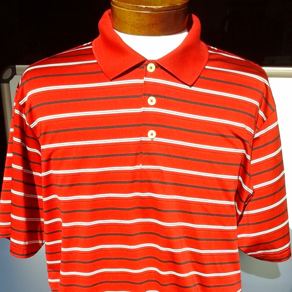 Adidas ClimaLite Red Stripe Men's Polo Shirt Large - Picture 5 of 5